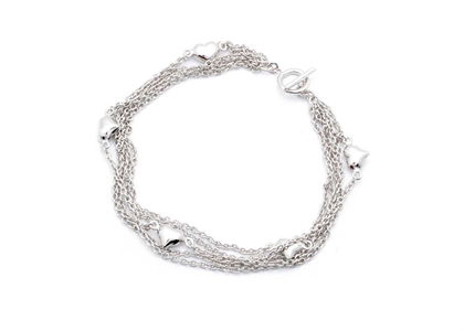 Silver Plated Womens Toggle Chain Bracelet